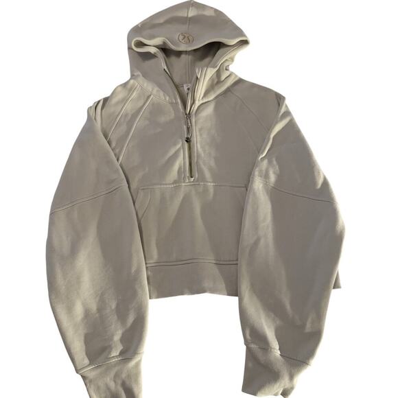 Lululemon Tops - Lululemon Scuba Oversized Half-Zip Hoodie Beige/Gold Size M/L